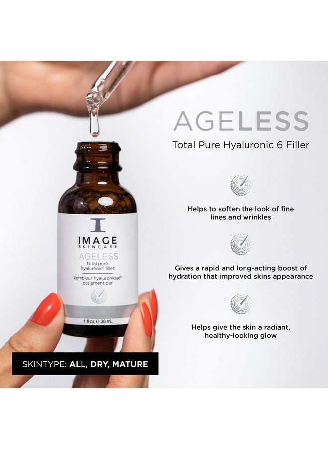 IMAGE SKINCARE IMAGE Skincare, AGELESS Total Pure Hyaluronic 6 Filler, Facial Hydration Serum, Fill in Look of Fine Lines and Smooth Appearance of Wrinkles, 1 fl oz  - Image 2