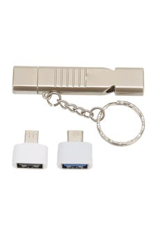 Thoraya Whistle USB flash drive sos outdoor waterproof whistle USB flash drive USB3.0 flash memory stick high speed flash drive flash drive thumb drive zinc alloy with keychain 64GB black  - Image 2