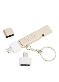Thoraya Whistle USB flash drive sos outdoor waterproof whistle USB flash drive USB3.0 flash memory stick high speed flash drive flash drive thumb drive zinc alloy with keychain 64GB black  - Image 3