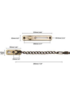 Generic Stainless Steel Chain Door Guard Lock, Punch Free Anti Theft Press Lock with Safety Spring, Bedroom Home Apartment Hotel Security Door Sliding Safety Chain Lock (Bronze)  - Image 2