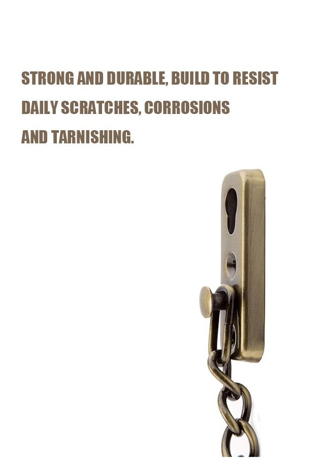 Generic Stainless Steel Chain Door Guard Lock, Punch Free Anti Theft Press Lock with Safety Spring, Bedroom Home Apartment Hotel Security Door Sliding Safety Chain Lock (Bronze)  - Image 3