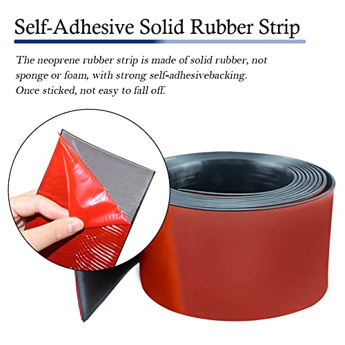 LSGCQ Neoprene Rubber Strips Self Adhesive Solid Rubber Sheets Rolls Strips for DIY Gaskets Crafts Pads Seals Warehouse Flooring Neoprene Sheet with Adhesive Backing 3 Wide x 15 Thick x 10 Long - Image 3