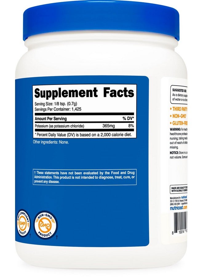 مسحوق كلوريد البوتاسيوم من نيوتريكوست، 1 كجم - خالٍ من الغلوتين، وغير معدل وراثيًا - Image 5