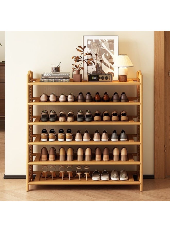 Rawa A 6-tier bamboo shoe rack, a large-capacity shoe cabinet with rattan panels on the sides; an eco-friendly, minimalist and durable shoe rack, a piece of furniture designed for storing shoes, suitable for use in the living room. - Image 2