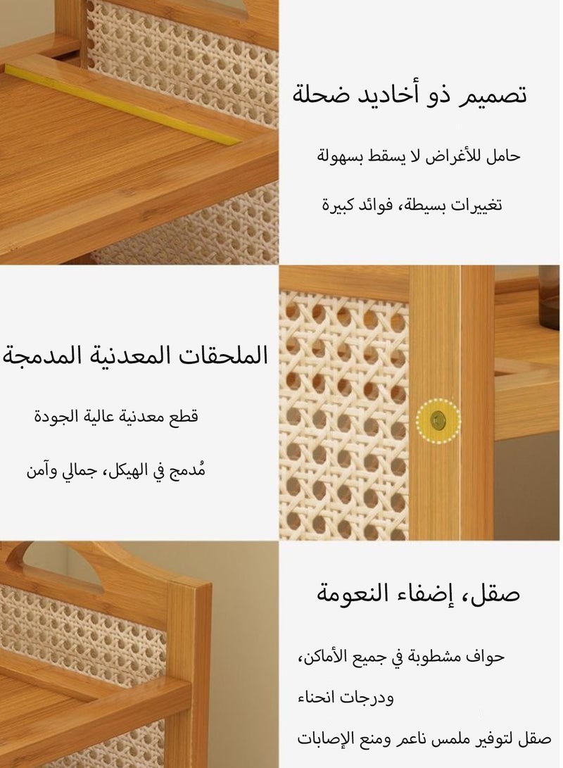 Rawa A 6-tier bamboo shoe rack, a large-capacity shoe cabinet with rattan panels on the sides; an eco-friendly, minimalist and durable shoe rack, a piece of furniture designed for storing shoes, suitable for use in the living room. - Image 5