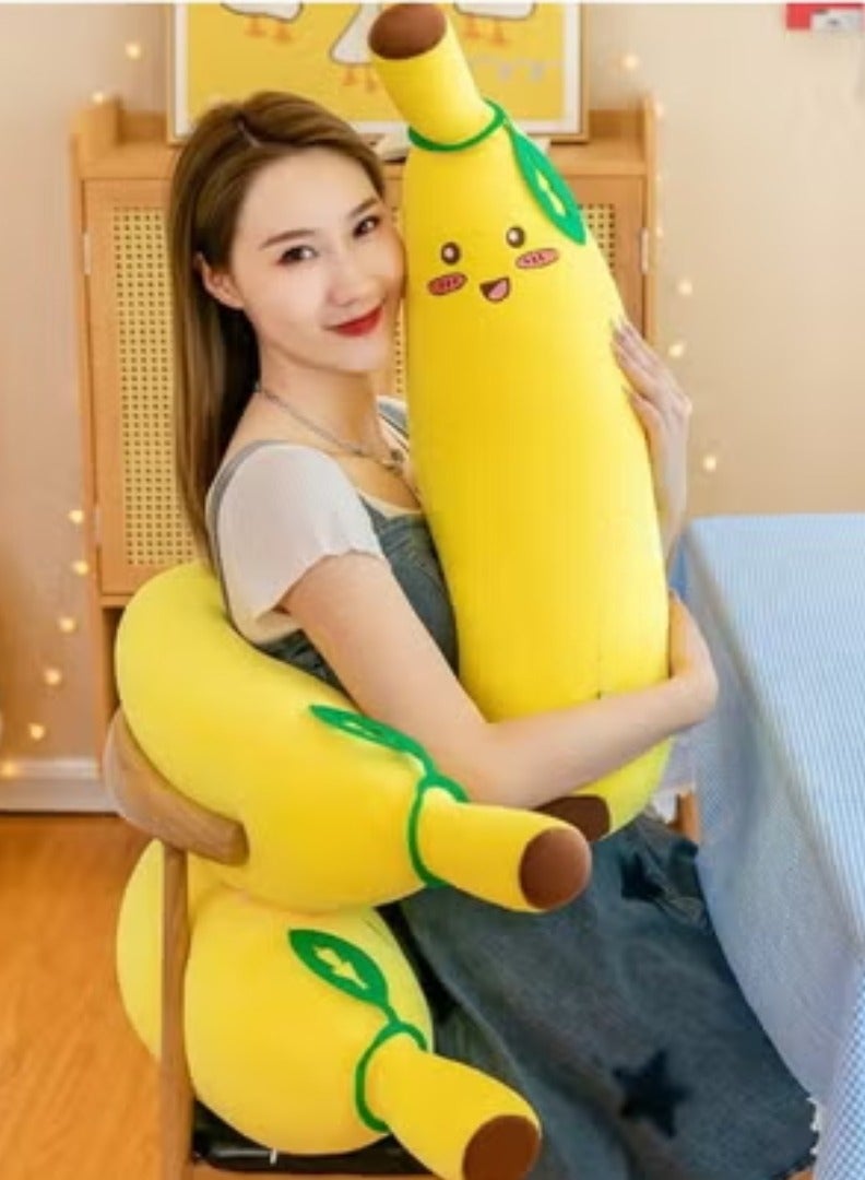 Lukadah Banana Stuffed Plush Pillow Cute Large Fruit Toy Yellow Banana Hugging Pillow Cushion - Soft  Decorative Banana Cuddle Plushie for Bed, Home, Kids Birthday Gifts - Image 5