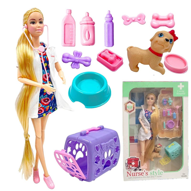 SHAKTISM Alia Doctor Doll Set with Medical Kit, Examination Table, Moveable Arms, Soft Hair for Kids 3+ Years, (Eye Doctor Theme) - Image 4