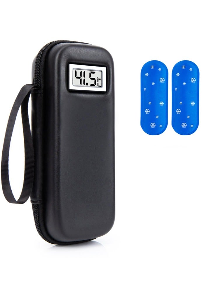 Insulin Cooler Travel Case with Temperature Display 2 Ice Packs TSA Approved Medicine Fridge Cooler for Trip Daily Use - Image 1