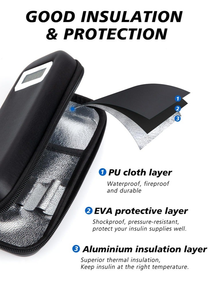 Insulin Cooler Travel Case with Temperature Display 2 Ice Packs TSA Approved Medicine Fridge Cooler for Trip Daily Use - Image 4