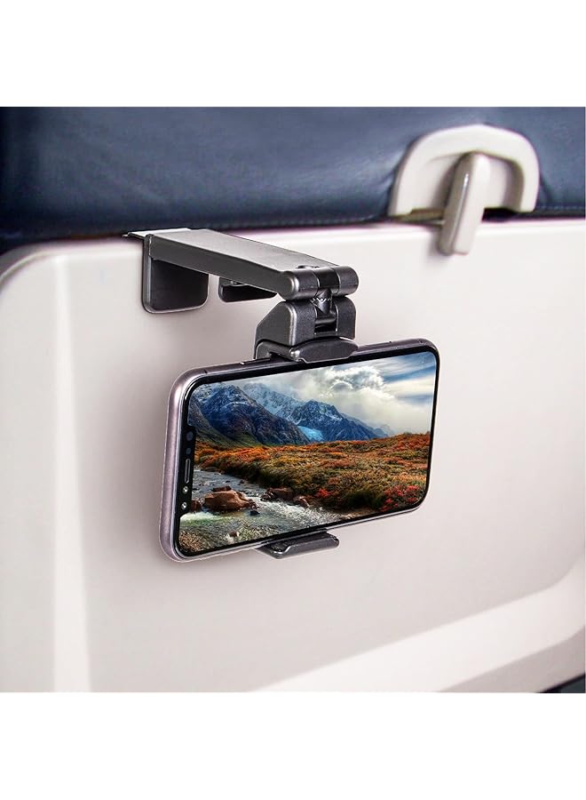 Green Tiger [Upgraded] Universal Airplane in Flight Phone Mount. Handsfree Phone Holder for Desk with Multi-Directional Dual 360 Degree Rotation. Pocket Size Travel Essential Accessory for Flying - Image 1