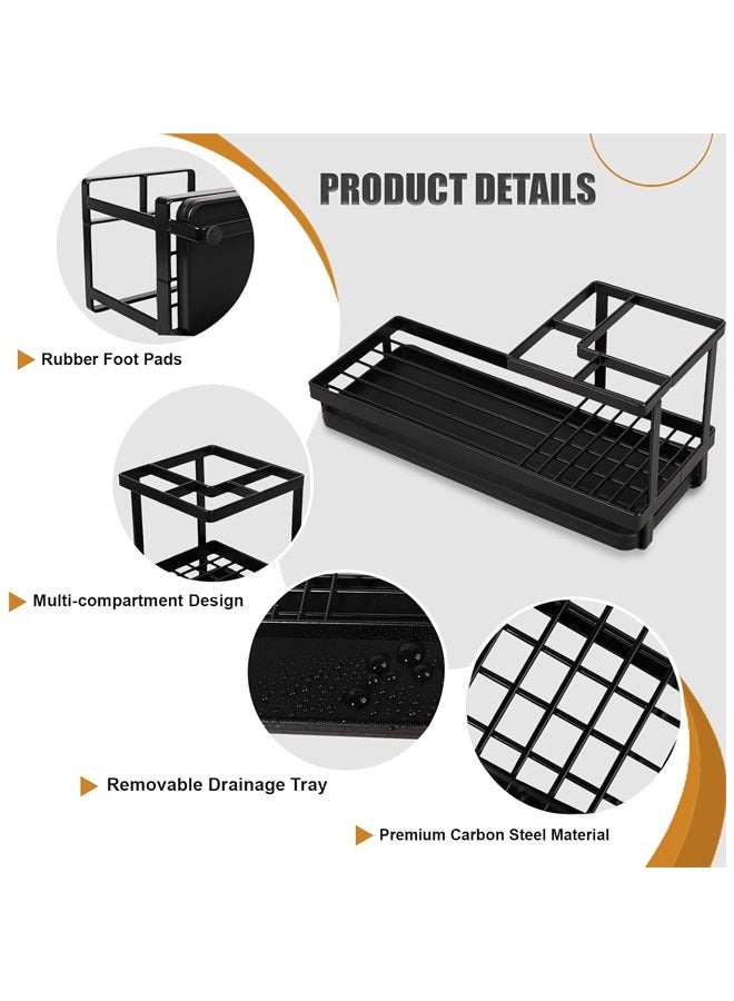 Hihonor Toothbrush Holders for Bathrooms, 4 Slots Rustproof Metal Tooth Brushing Organizer with Drainage, Electric Tooth Brush Toothpaste Holder for Bathroom Countertop, Shower, Sink, Black - Image 4