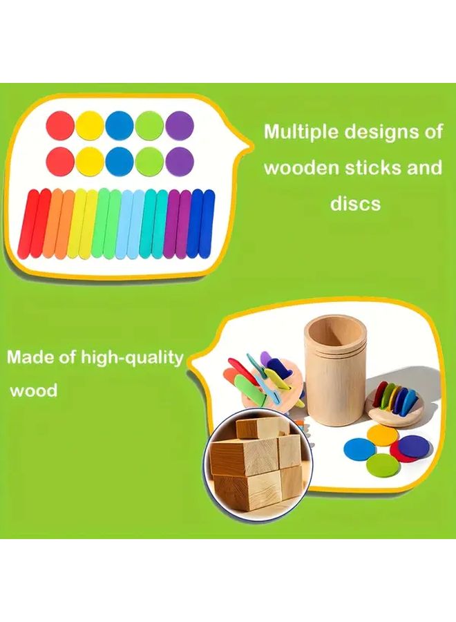 كوب فرز ألوان خشبي 3 في 1 لعبة تعليمية للتعرف على الألوان وتناسق العين واليد - Image 5