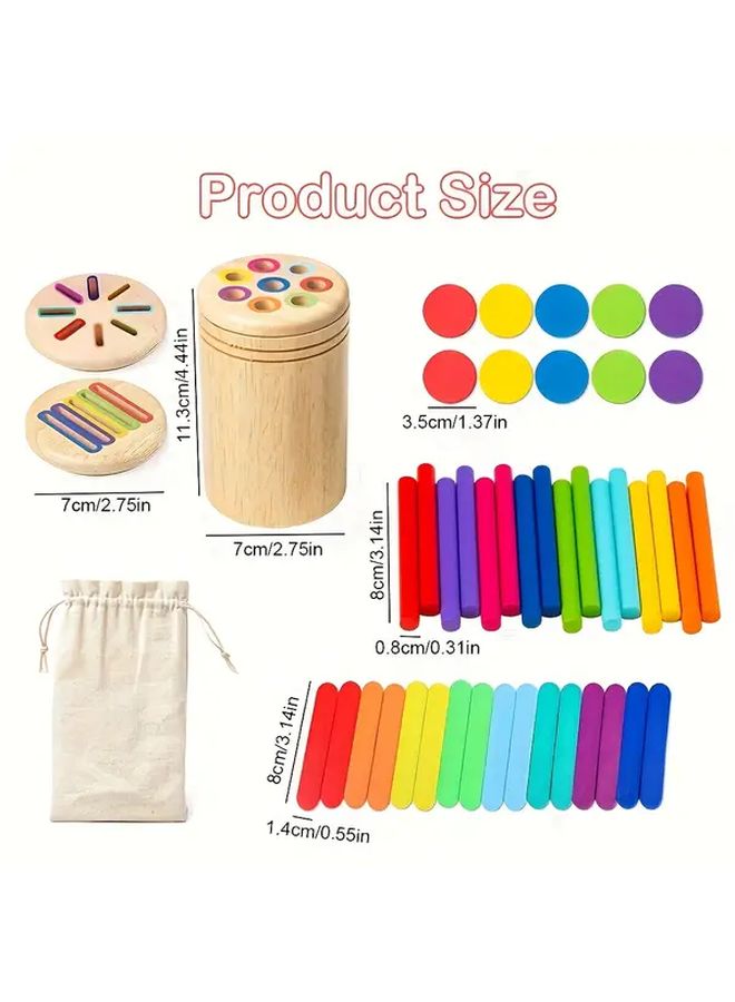 كوب فرز ألوان خشبي 3 في 1 لعبة تعليمية للتعرف على الألوان وتناسق العين واليد - Image 3