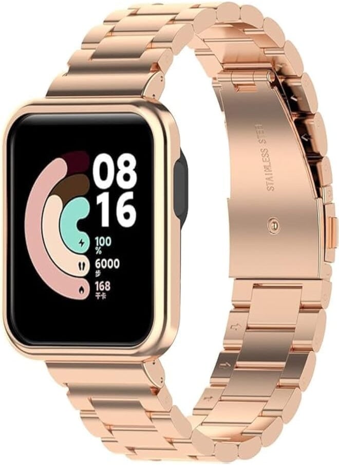 Next Next Store 2 in 1 Stainless Steel Watch Band, Stainless Steel Replacement Metal Strap Compatible with Xiaomi Mi Watch Lite/Redmi Watch 