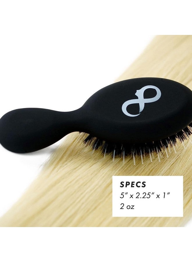 EVERLONG Boar Bristle Brush Set By Everlong Boar Hair & Nylon Mix Paddle & Mini Brush Duo Add Shine And Stimulate Scalp Regular & Travel Size Safe For Hair Extensions & Wigs - Image 5