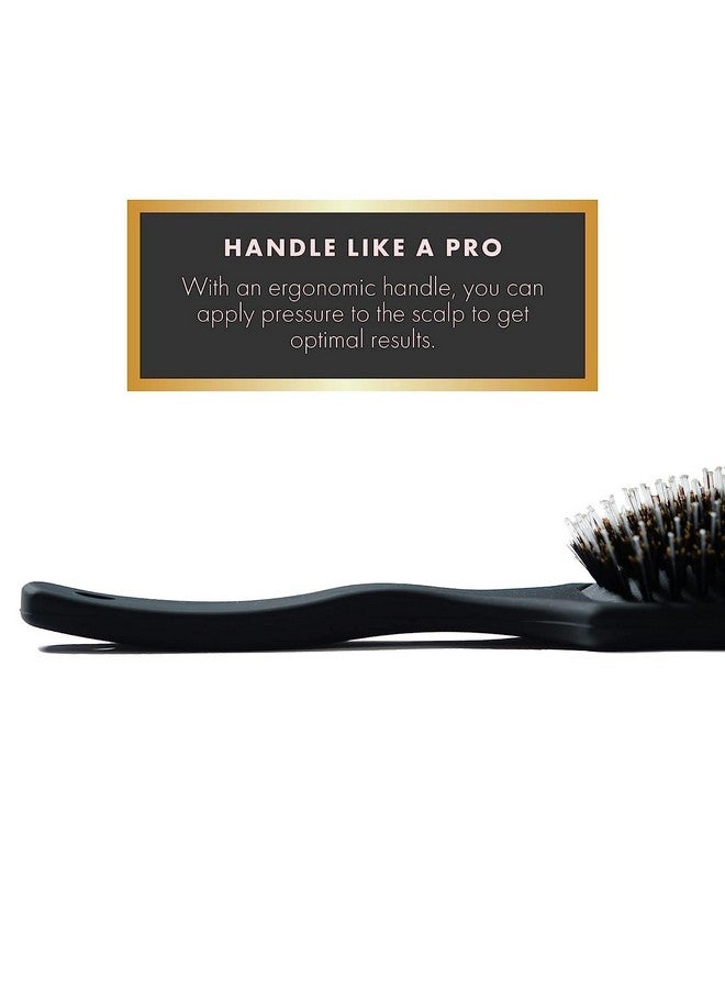 EVERLONG Boar Bristle Brush Set By Everlong Boar Hair & Nylon Mix Paddle & Mini Brush Duo Add Shine And Stimulate Scalp Regular & Travel Size Safe For Hair Extensions & Wigs - Image 4