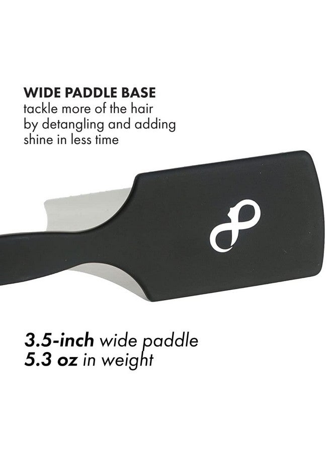 EVERLONG Boar Bristle Brush Set By Everlong Boar Hair & Nylon Mix Paddle & Mini Brush Duo Add Shine And Stimulate Scalp Regular & Travel Size Safe For Hair Extensions & Wigs - Image 3