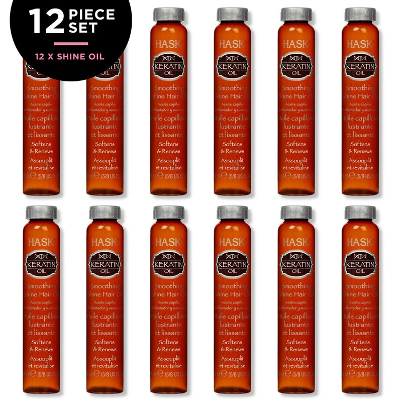 HASK Hair Oil, Keratin Smoothing Hair Treatment for Shine and Frizz Control, 12 Vials, Color Safe, Gluten-Free, Sulfate & Paraben-Free - Image 2