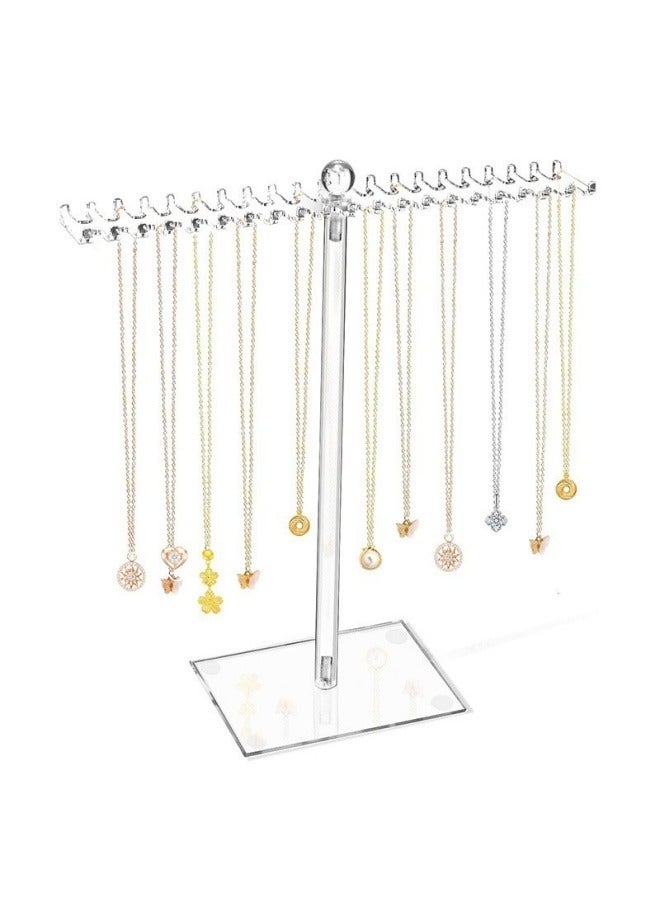 General Acrylic necklace storage box, transparent necklace holder, jewelry storage box, display stand with bilateral hooks  - Image 1
