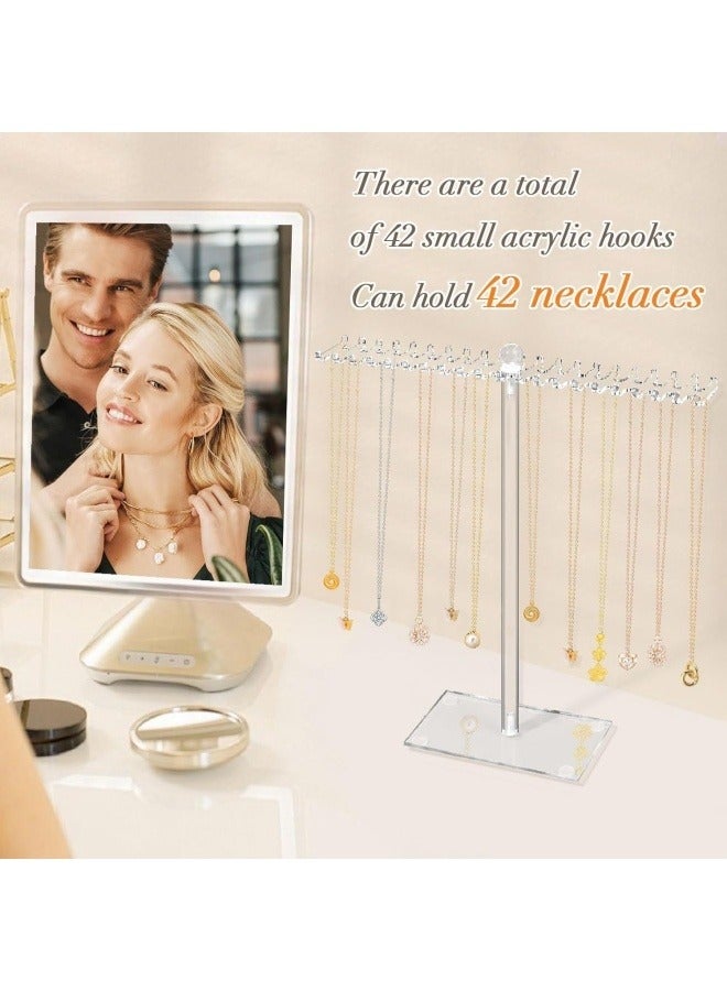 General Acrylic necklace storage box, transparent necklace holder, jewelry storage box, display stand with bilateral hooks  - Image 3