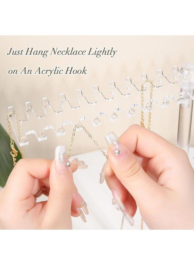General Acrylic necklace storage box, transparent necklace holder, jewelry storage box, display stand with bilateral hooks  - Image 4