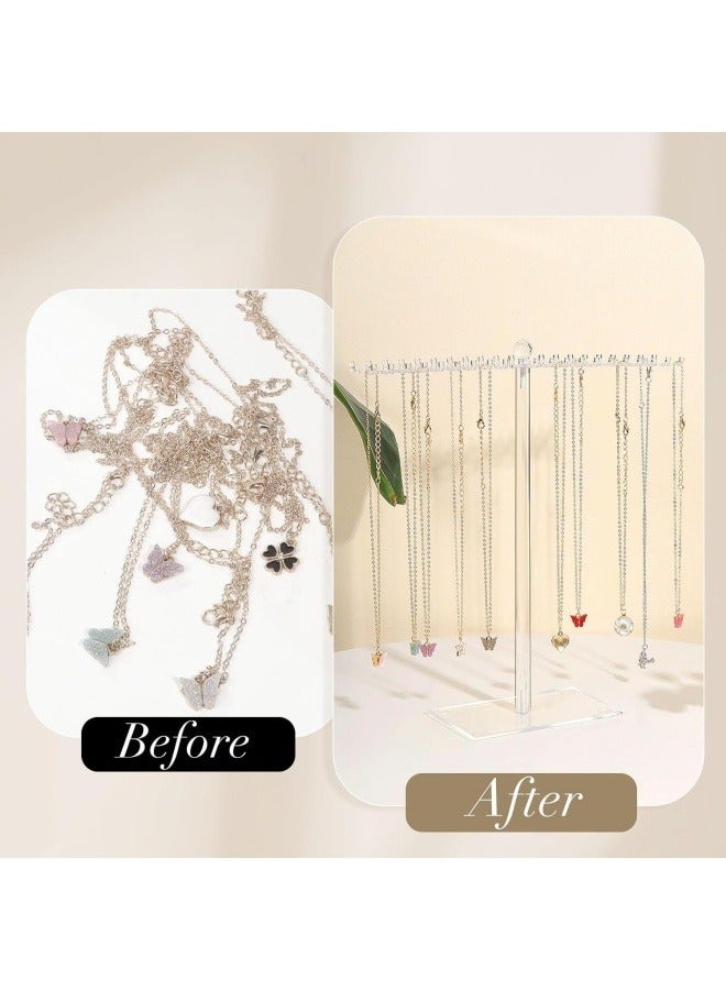 General Acrylic necklace storage box, transparent necklace holder, jewelry storage box, display stand with bilateral hooks  - Image 5