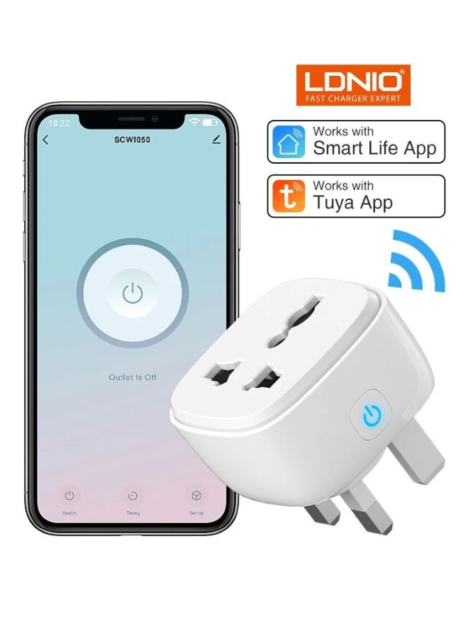 WIFI Smart Plug Adapter Remote Controlled Suitable for Multiple Appliances TVs, ACs, Electric Kettle, Mobile and Laptop Chargers With, On-time smart reminder,Timing function