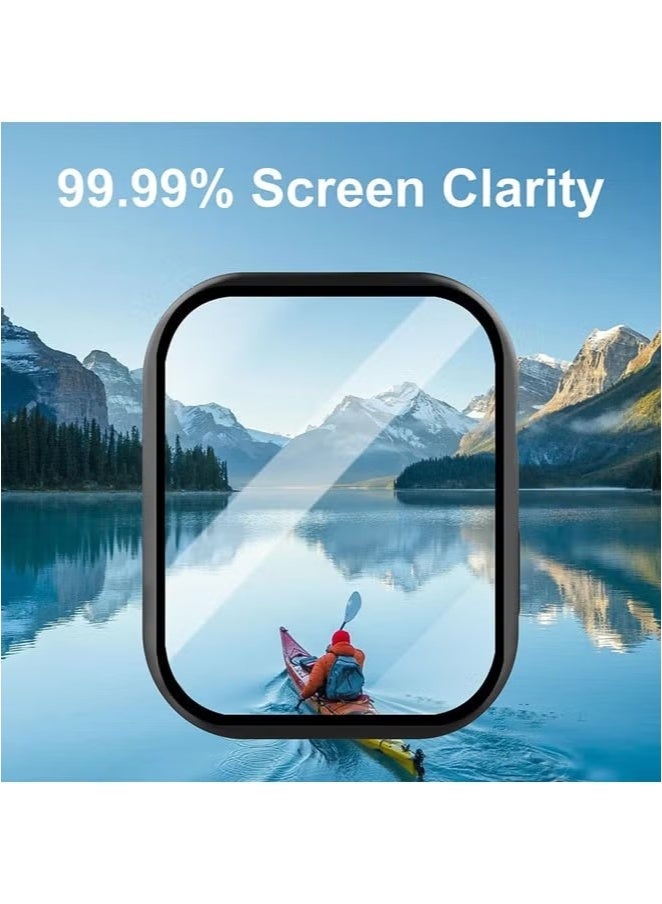 Apple Watch Series 9 8 7 45mm case with Tempered Film Screen Protector, Full Protective Hard PC Bumper Touch Sensitive HD Screen Cover(45mm,Black) - Image 3