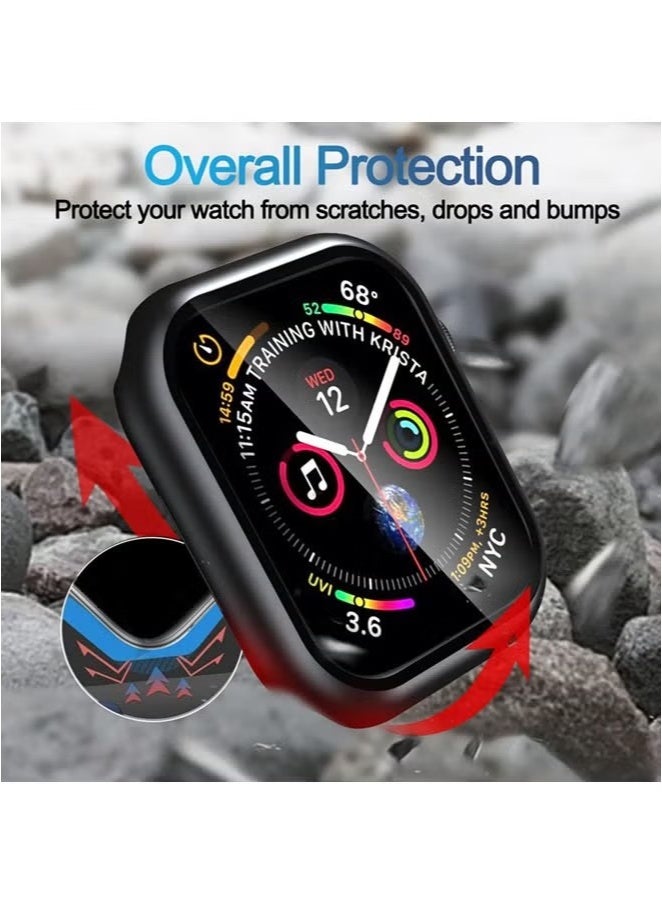 Apple Watch Series 9 8 7 45mm case with Tempered Film Screen Protector, Full Protective Hard PC Bumper Touch Sensitive HD Screen Cover(45mm,Black) - Image 5