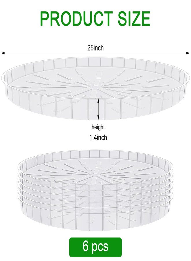 DoubleFill 6 Pcs 25 Inch Plant Saucer Large Clear Plastic Flower Plant Trays Heavy Duty Round Water Catcher for Plants Pots Indoors Planter Outdoor Garden - Image 2