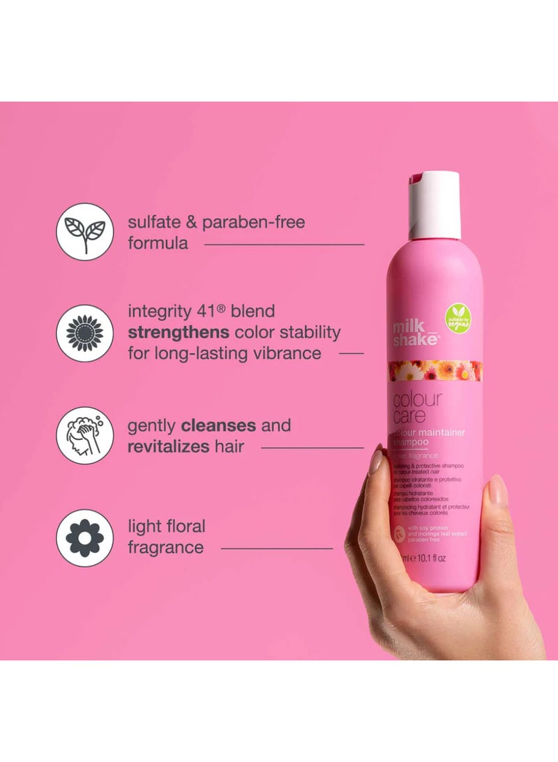 Milk Shake Color Maintainer Shampoo Flower – Vegan Hydrating Shampoo with Soy Proteins, Moringa Extract & Integrity 41 for Color-Treated Hair, Shine, Repair & Protection, 300ml - Image 3