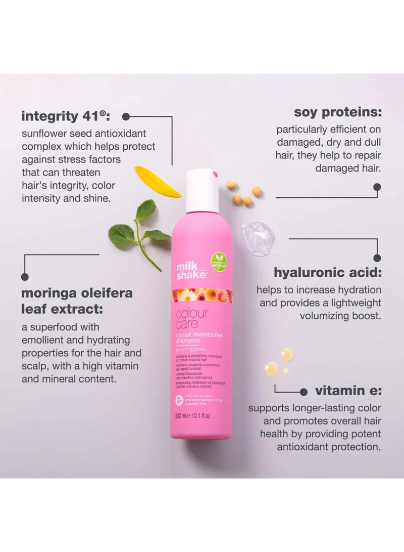 Milk Shake Color Maintainer Shampoo Flower – Vegan Hydrating Shampoo with Soy Proteins, Moringa Extract & Integrity 41 for Color-Treated Hair, Shine, Repair & Protection, 300ml - Image 4