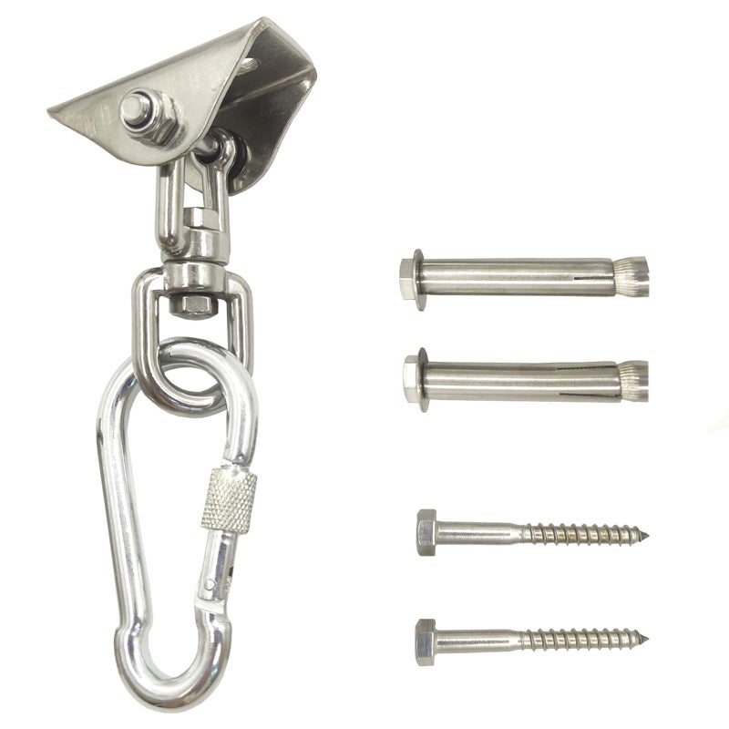 Arlai Arlai Hanging Chair Hardware Hanging Kit  Heavy Duty 360 Rotate Ultra Durable Hooks for Swing Yoga Playground Gym Punching Bag Hanger 1000 lb Capacity