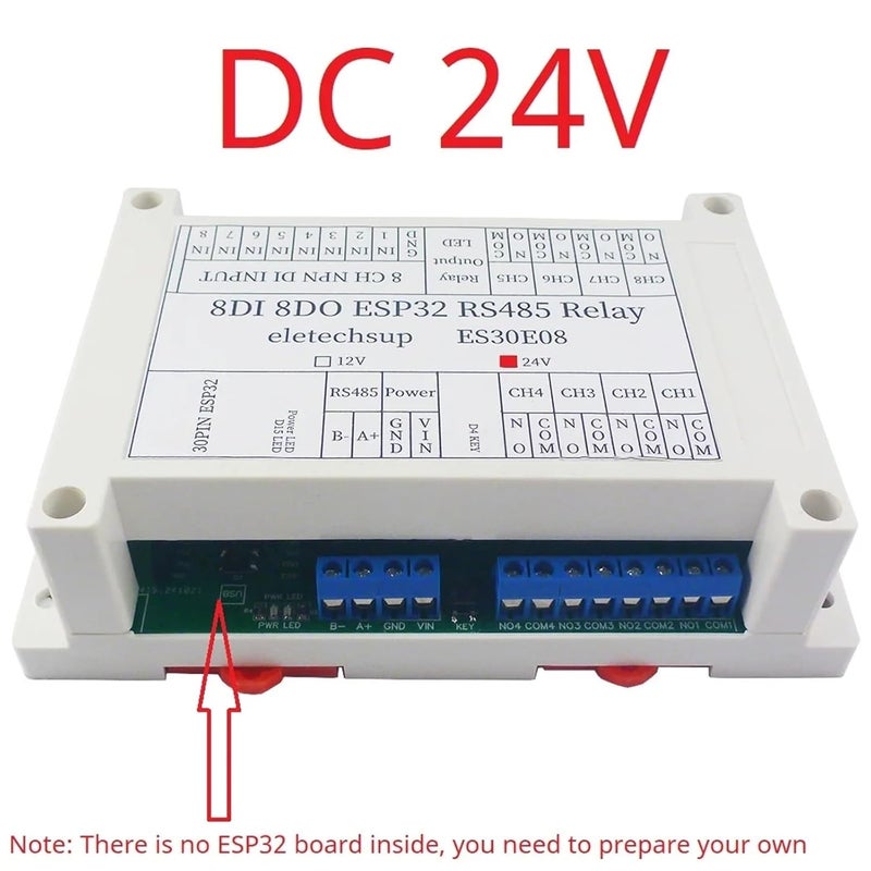 ESP32 WiFi Relay Module 8CH RS485 Modbus Programmable Expansion Board For Arduino IOT Smart Switch DC 12V 24V - Image 2