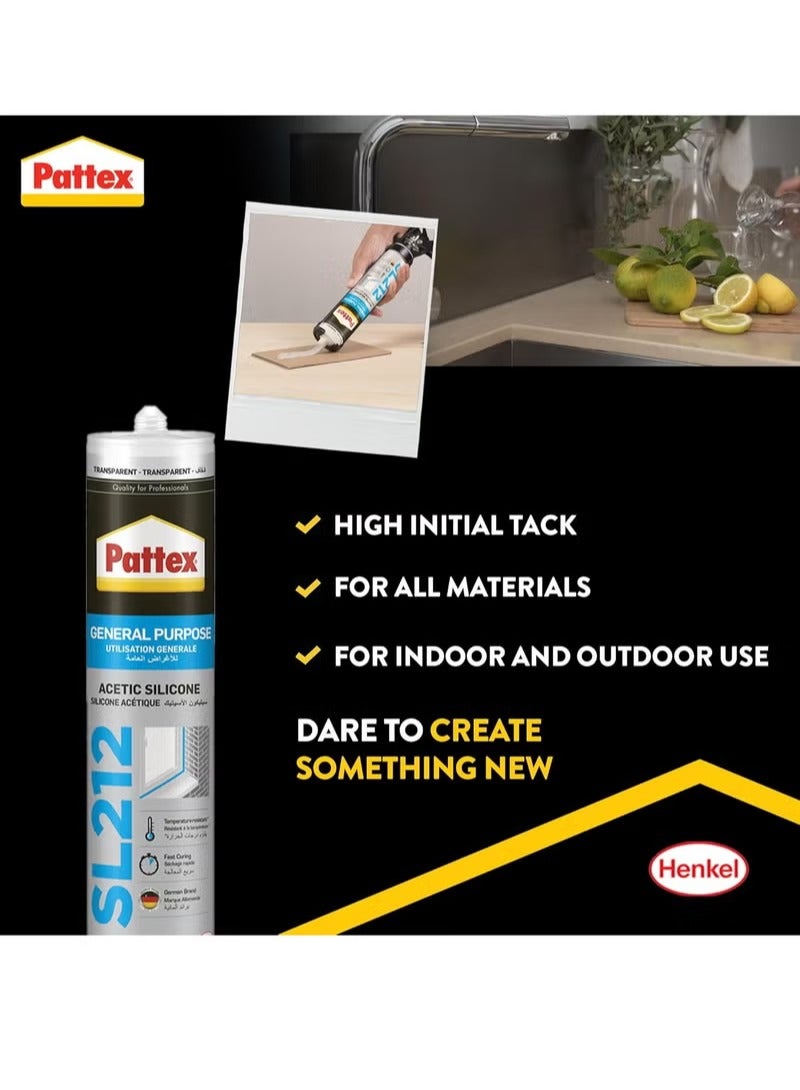 باتكس مانع تسرب سيليكون شفاف للاستخدام الداخلي والخارجي، 280 مل - باتكس SL212 - Image 2