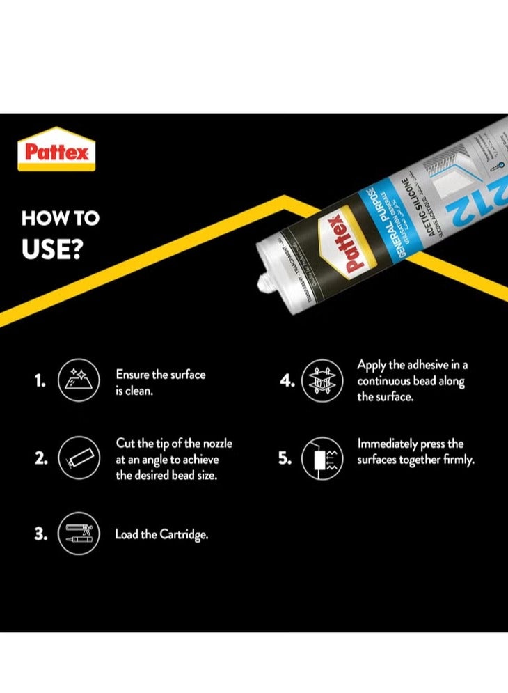 باتكس مانع تسرب سيليكون شفاف للاستخدام الداخلي والخارجي، 280 مل - باتكس SL212 - Image 4