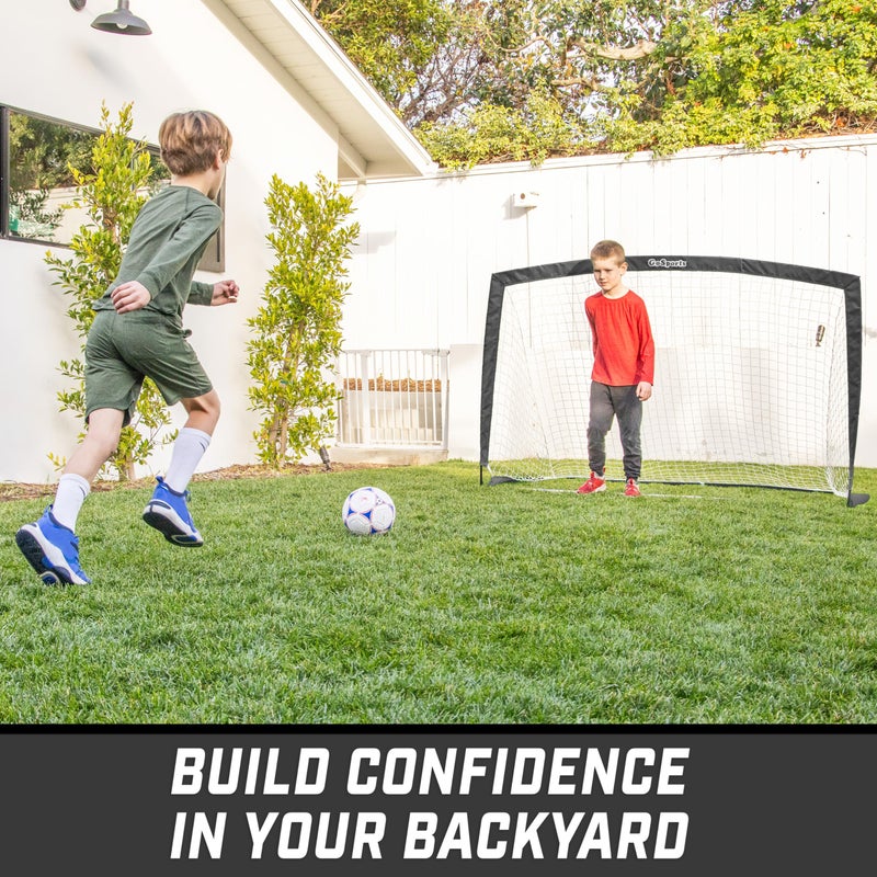 GoSports Team Tone 6 ft x 4 ft Portable Soccer Goal for Kids - Pop Up Net for Backyard - Black - Image 5