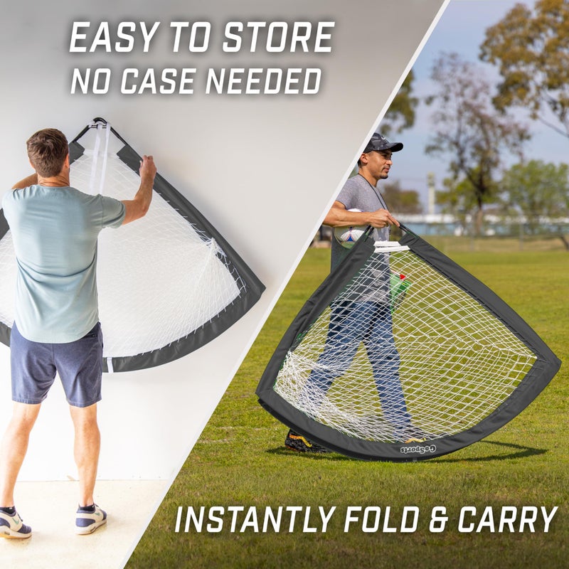 GoSports Team Tone 6 ft x 4 ft Portable Soccer Goal for Kids - Pop Up Net for Backyard - Black - Image 4