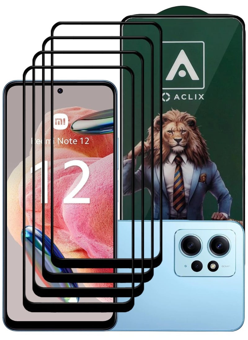 ACLIX 4 Pieces Antistatic ESD Dustproof Premium Quality High Definition Tempered Glass Screen Protector Designed For Xiaomi Redmi Note 12 4G - Image 1