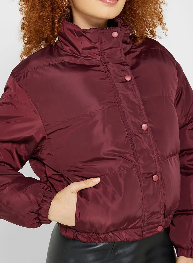 Ginger Quilted Padded Bomber Jacket