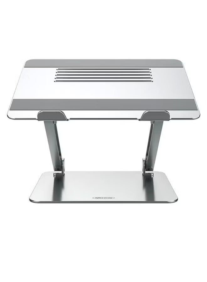 TIGER Adjustable Laptop Stand Silver | Ergonomic Laptop Holder for Desk, Foldable and Portable, Adjustable Height & Angle for Comfort, Sturdy Aluminum Design, Ideal for Work, Study, Gaming, and Travel - Image 2
