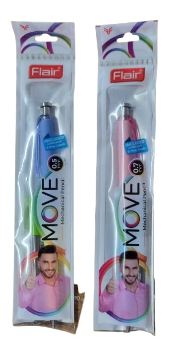 Flair FLAIR MOVE 07 Mechanical Pencils Premium Matt Finish Multicolor Body Comfortable Grip Long Writing Strong Lead FREE 5 Leads In Each Pack Attractive Pastels Colors Pack of 10 Pencils - Image 3