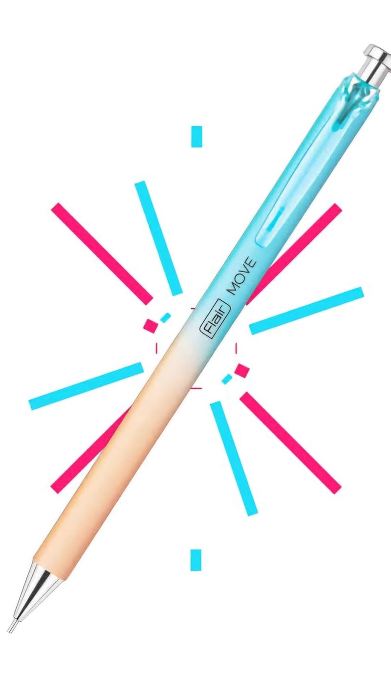 Flair FLAIR MOVE 07 Mechanical Pencils Premium Matt Finish Multicolor Body Comfortable Grip Long Writing Strong Lead FREE 5 Leads In Each Pack Attractive Pastels Colors Pack of 10 Pencils - Image 4