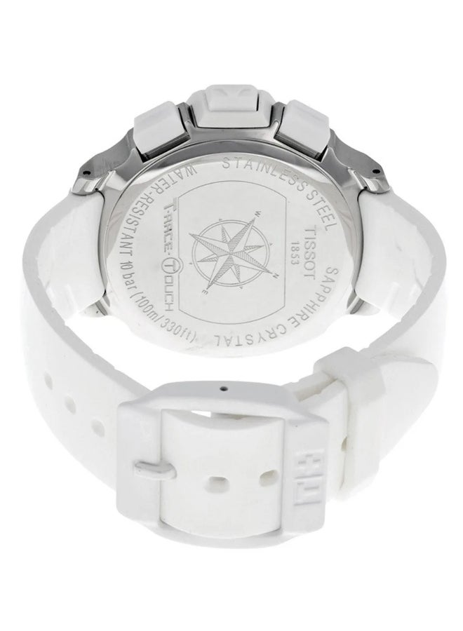 TISSOT T-Race Touch White Analog Digital Dial White Synthetic Strap Unisex Watch - Image 3