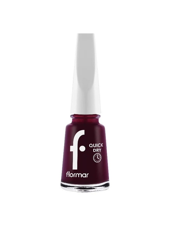 فلورمار Quick Dry Nail Enamel - 21 Blackstar Red New