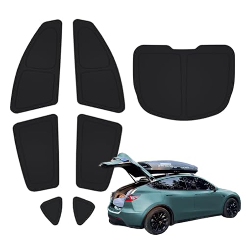 TANOLA TESBEAUTY Upgraded Camping Privacy Curtain 7-Piece (No Front Windshield) for Tesla Model Y Camping Shades Privacy Screens UV Blocker Darker Thicker 5-Layer Material Tesla Accessories Foldable - Image 1