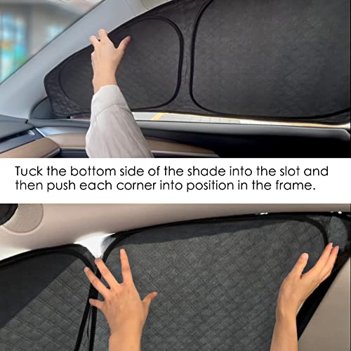 TANOLA TESBEAUTY Upgraded Camping Privacy Curtain 7-Piece (No Front Windshield) for Tesla Model Y Camping Shades Privacy Screens UV Blocker Darker Thicker 5-Layer Material Tesla Accessories Foldable - Image 4
