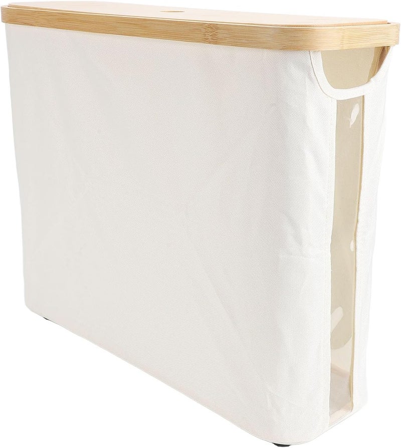 Toilet Paper Storage Basket, Oxford Cloth Foldable Toilet Paper Organizer Bathroom Baskets Container Cabinet Bin for Bathroom (Beige) - Image 1