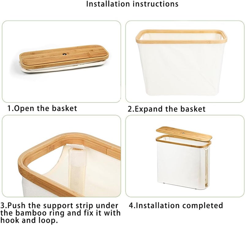 Toilet Paper Storage Basket, Oxford Cloth Foldable Toilet Paper Organizer Bathroom Baskets Container Cabinet Bin for Bathroom (Beige) - Image 3