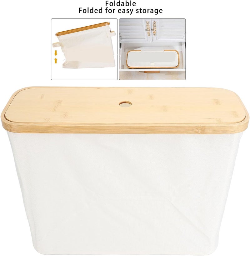 Toilet Paper Storage Basket, Oxford Cloth Foldable Toilet Paper Organizer Bathroom Baskets Container Cabinet Bin for Bathroom (Beige) - Image 2